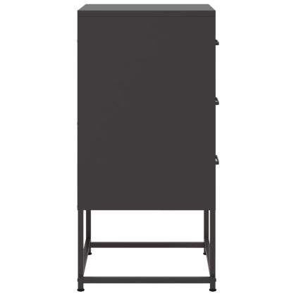 Нощни шкафчета 2 бр черен 36x39x78 см стомана