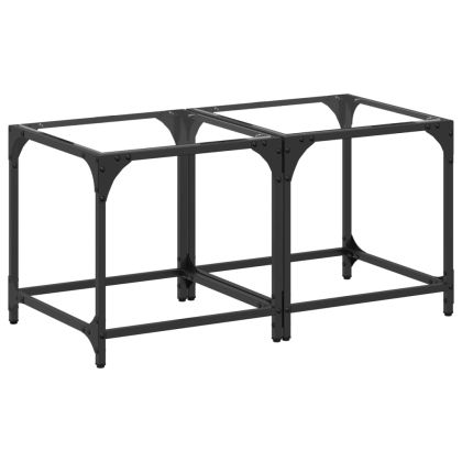 Маси за кафе с прозрачен стъклен плот 2 бр 40x40x40 см стомана