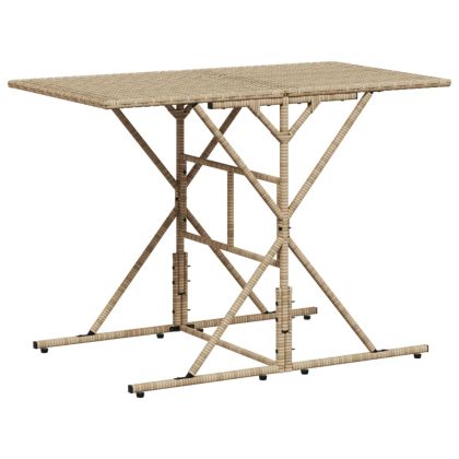 Градински комплект с възглавници, 7 части, бежов полиратан