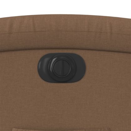 Електрически изправящ реклайнер стол, кафяв, текстил