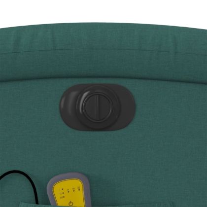 Електрически изправящ масажен реклайнер стол тъмнозелен текстил