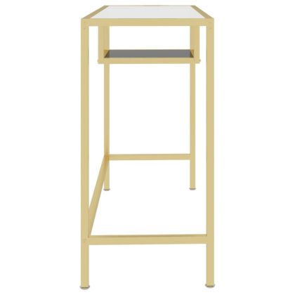 Компютърно бюро, прозрачно, 100x36x74 см, закалено стъкло