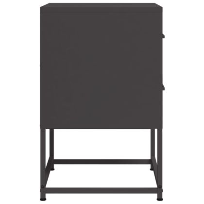 Нощно шкафче, черно, 36x39x60,5 см, стомана
