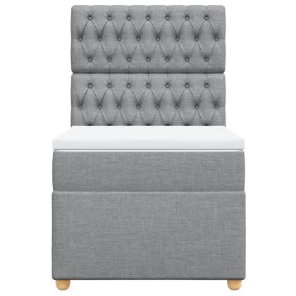 Боксспринг легло с матрак, светлосиво, 80x200 см, плат