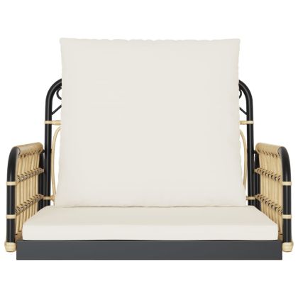 Стол-люлка с възглавници 63x58x39 см полиратан и стомана