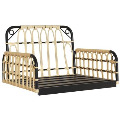 Стол-люлка с възглавници 63x58x39 см полиратан и стомана