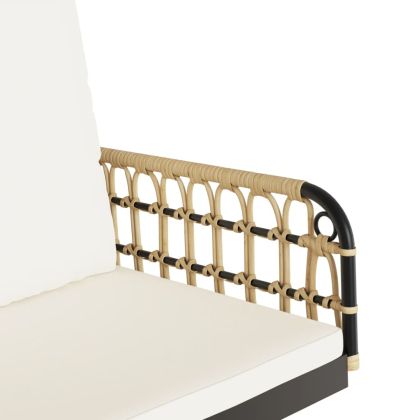 Стол-люлка с възглавници 63x58x39 см полиратан и стомана