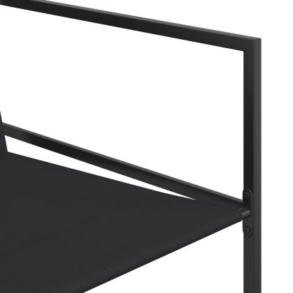 Градински трапезен комплект 17 части черен текстилен