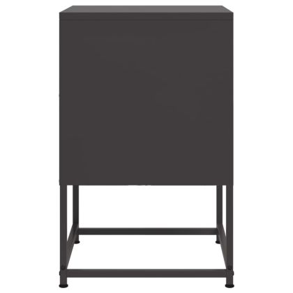 Нощни шкафчета 2 бр черен 36x39x60,5 см стомана