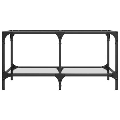 Маса за кафе с прозрачен стъклен плот 78,5x40x40 см стомана