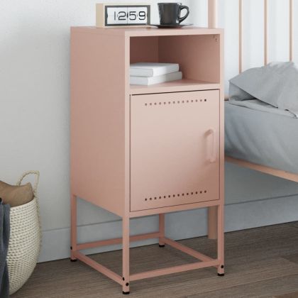 Нощно шкафче, розово, 36x39x78 см, стомана