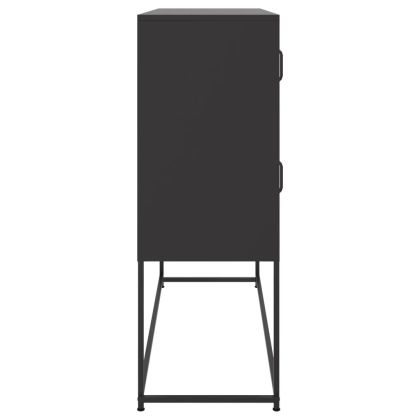 Бюфет, черен, 100,5x39x107 см, стомана