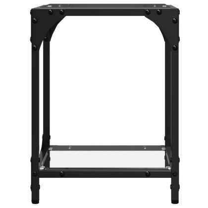 Маси за кафе с прозрачен стъклен плот 2 бр 30x30x40 см стомана