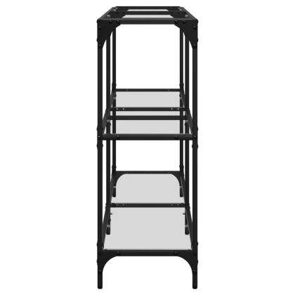 Конзолна маса с прозрачен стъклен плот 118,5x30x81 см стомана