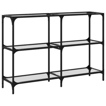 Конзолна маса с прозрачен стъклен плот 118,5x30x81 см стомана