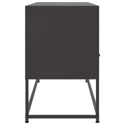 ТВ шкаф, черен, 100,5x39x60,5 см, стомана