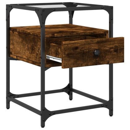 Нощни шкафчета 2 бр опушен дъб 40x40x55 см инженерно дърво