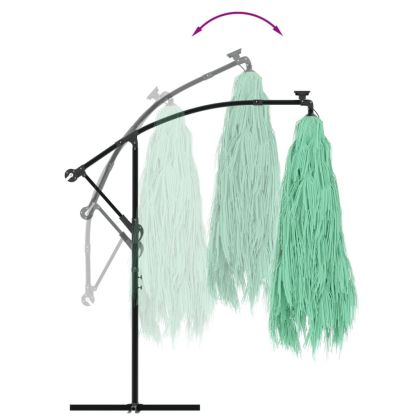 Градински чадър със стоманен прът, зелен, 269x269x235 см