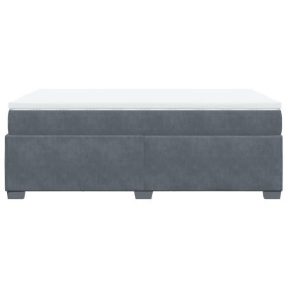 Боксспринг легло с матрак, тъмносиво, 120x200 см, кадифе