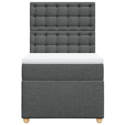 Боксспринг легло с матрак, тъмносив, 80x200 см, плат