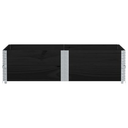 Палетни страници черно 2 бр 150x100 см, борова дървесина масив