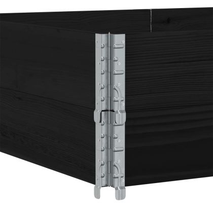 Палетни страници черно 2 бр 150x100 см, борова дървесина масив