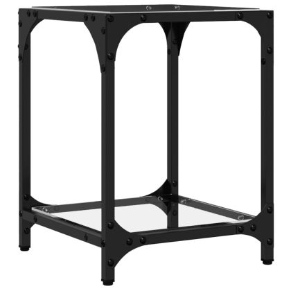 Маси за кафе с прозрачен стъклен плот 2 бр 40x40x40 см стомана