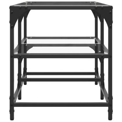 Маса за кафе с прозрачен стъклен плот 78,5x40x45 см стомана