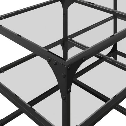 Маса за кафе с прозрачен стъклен плот 78,5x40x45 см стомана