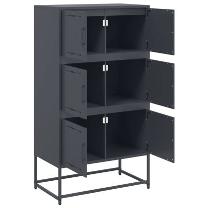 Бюфет, антрацит, 68,5x38,5x123,5 см, стомана