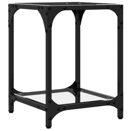 Маса за кафе с прозрачен стъклен плот 30x30x40 см стомана