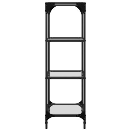 Стелаж с прозрачен стъклен плот 40x30x95 см стомана