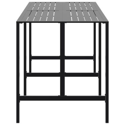 Бар маса, черна, 200x100x110 см, прахово боядисана стомана