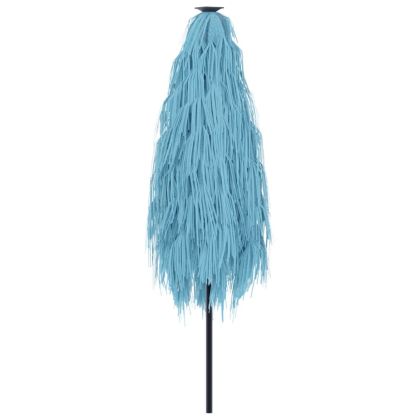 Градински чадър със стоманен прът, син, 288x288x225 см