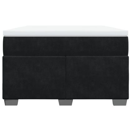 Боксспринг легло с матрак, черно, 120x200 см, кадифе