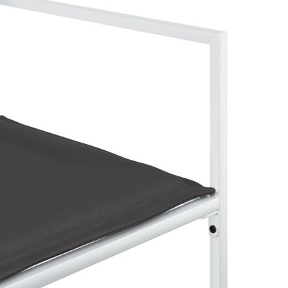 Градински комплект от 15 части, с възглавници, бял, текстилен