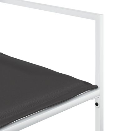 Градински комплект от 11 части, с възглавници, бял, текстилен