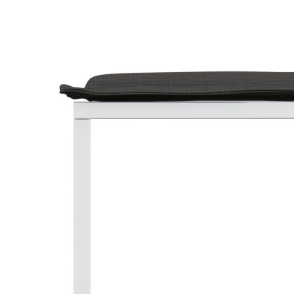 Градински комплект от 11 части, с възглавници, бял, текстилен