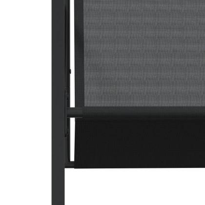 Градински трапезен комплект от 9 части черен текстилен