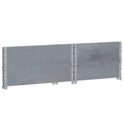 Палетни страници, сив, 2 бр, 80x60 см, борова дървесина масив