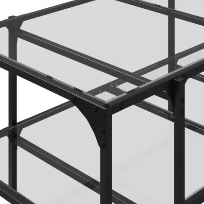 Маса за кафе с прозрачен стъклен плот 98,5x50x45 см стомана