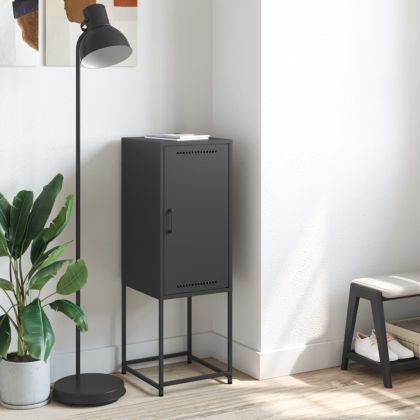 Висок шкаф, черен, 36x39x107 см, стомана