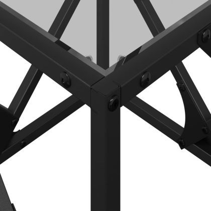 Маса за кафе с прозрачен стъклен плот 40x40x41 см стомана