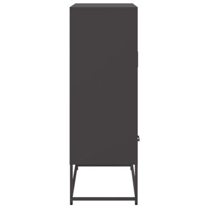 Висок шкаф, черен, 68x39x111,5 см, стомана