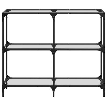 Конзолна маса с прозрачен стъклен плот 98x30x81 см стомана