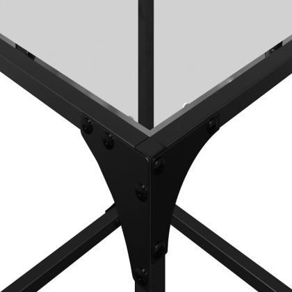 Маса за кафе с прозрачен стъклен плот 30x30x40 см стомана