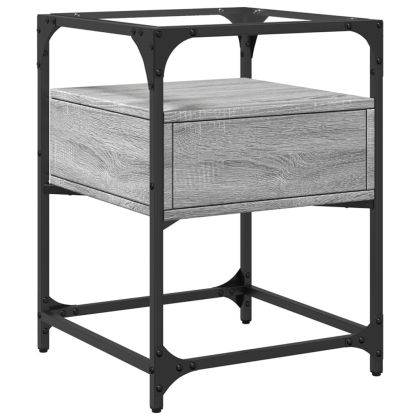 Нощно шкафче, сив сонома, 40x40x55 см, инженерно дърво