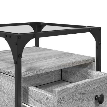 Нощно шкафче, сив сонома, 40x40x55 см, инженерно дърво