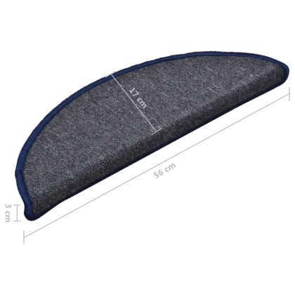 Изтривалки за стълби 15 бр. 56x17x3 см, тъмносиви и сини, полукръгли