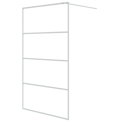 Параван за баня, бял, 115x195 см, прозрачно ESG стъкло